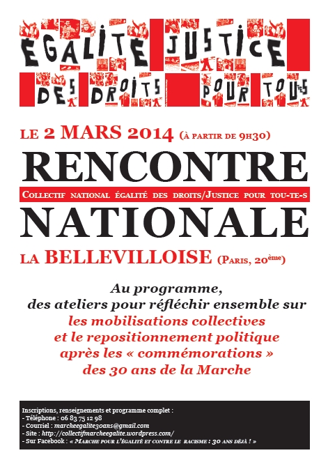 Rencontre nationale Égalité du 2 mars Affiche